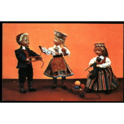 1967 Doll in Estonian Folk Traditional Costume Toy Soviet VTG Postcard