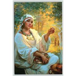 Srecha (Luck) Slavic God Ethnic Rus Sewing by Shishkin Russian Modern postcard