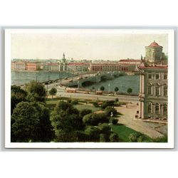 1957 LENINGRAD Neva River Palace Old Car Street Rare Photo USSR Soviet Postcard