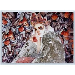 FAIRYTALE PRINCESS Girl in Ethnic Costume near Apple Tree New Unposted Postcard