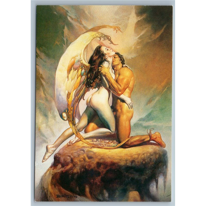 BORIS VALLEJO Angel Copulation Fantasy Nude Girl Erotica Russian postcard