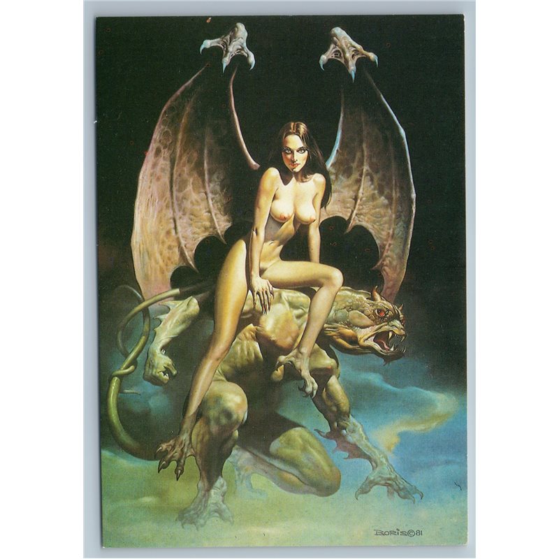 BORIS VALLEJO Incubus Demon Fantasy Nude Girl Erotica Russian postcard