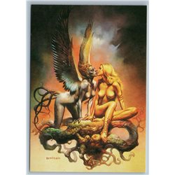 BORIS VALLEJO The Siren Song Lesbian Fantasy Nude Girl Erotica Russian postcard