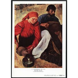 1914 Z SEREBRIAKOVA "Peasant" Harvest Russian ART paintings 13x14 Print 