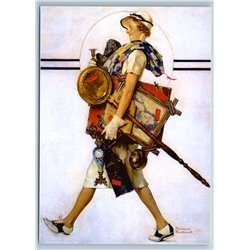 Woman Collecting of antiques Funny by Norman Rockwell NEW MDRN Postcard
