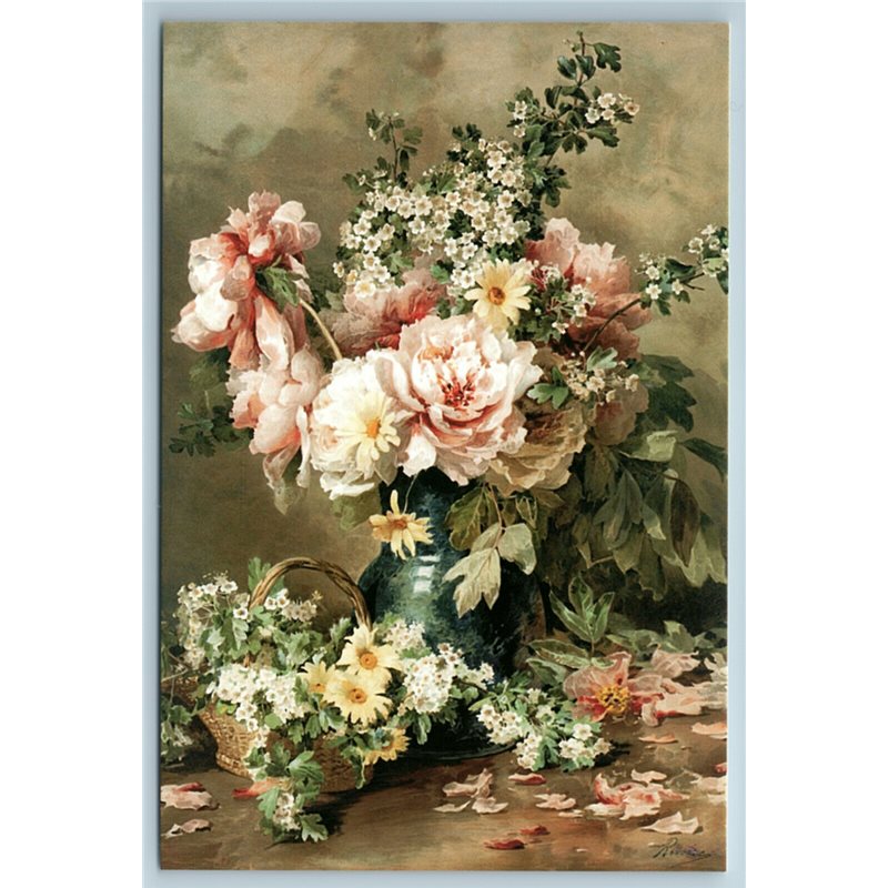 Floral by Francois Rivoire Bouquet Still Life Art Russia Modern Postcard