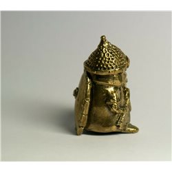 Thimble Rus Warrior with shield Solid Brass Metal Russian Souvenir Collectible