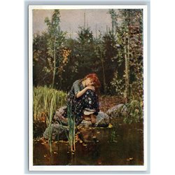 1959 VASNETSOV "Alionushka" Peasant Girl Fairy Tale Russia Soviet Postcard
