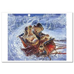 TEDDY BEAR TOYS Carriage Christmas Gifts by Sherwood Russian Modern Postcard