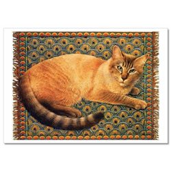 Thai CAT on carpet Pattern Design by Ivory NEW Russian Postcard
