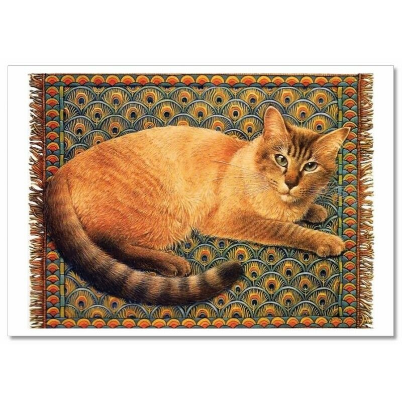 Thai CAT on carpet Pattern Design by Ivory NEW Russian Postcard