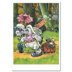 FUNNY TURTLE traveler with luggage Fantasy NEW Russian Child Tale Postcard