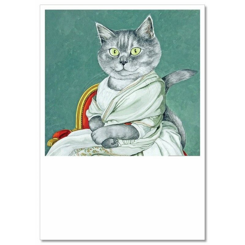 Victorian CAT LADY on Chair by Susan Herbert NEW Modern Postcard