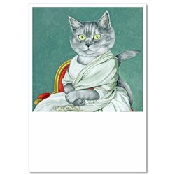 Victorian CAT LADY on Chair by Susan Herbert NEW Modern Postcard