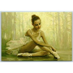 Little GIRL Ballerina New pointe shoes Ballet Dance NEW Russia Postcard
