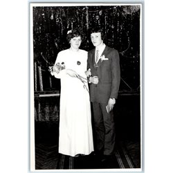 Soviet newlyweds Bride Groom Wedding fashion REGISTRY USSR Soviet Orig Photo