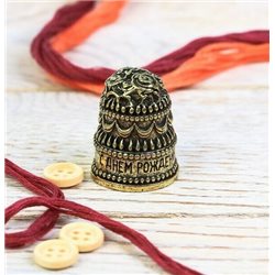 Thimble HAPPY BIRTHDAY Cake Solid Brass Metal Russian Souvenir Collection