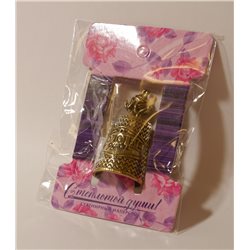 Thimble YARN & KNITTING NEEDLES craft Solid Brass Metal Russian Souvenir Collection
