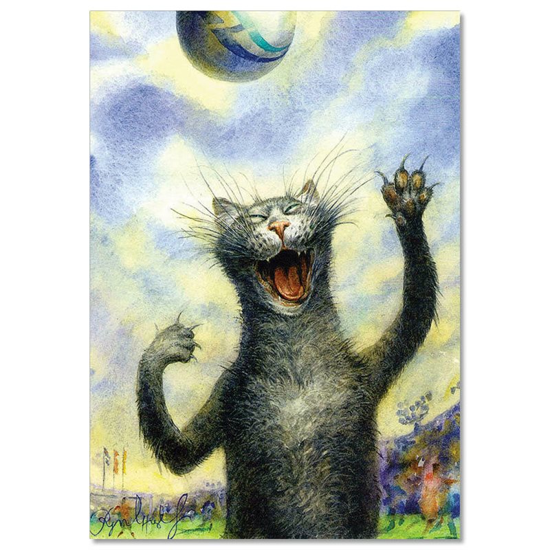 CAT Football fan Soccer Zenit is a Champion Funny Russian Unposted Postcard