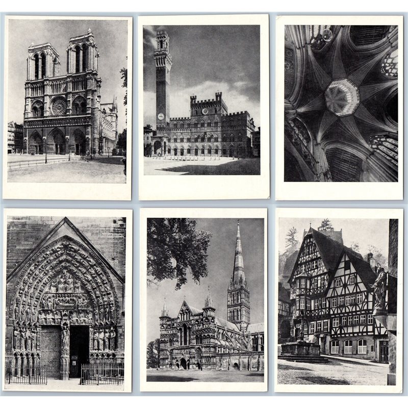 1973 GOTHIC ARCHITECTURE OF EUROPE Notre-Dame de Paris SET 16 Russian postcard