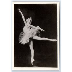 ULANOVA in SWAN LAKE Ballet Kirov Ballerina RPPC Soviet USSR Postcard