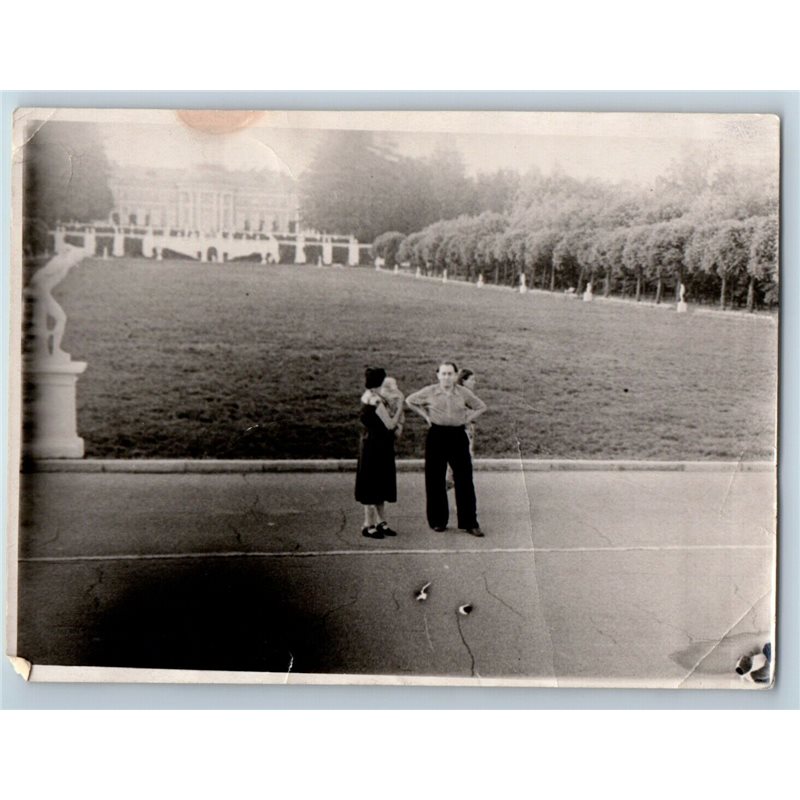 1950s FAMILY with Baby in Park Palace Walk Russian Soviet photo