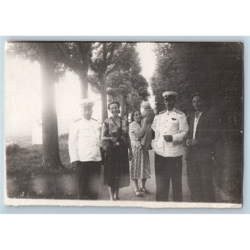 1950s SOVIET OFFICER & Woman in Park Family Military Russian Soviet photo