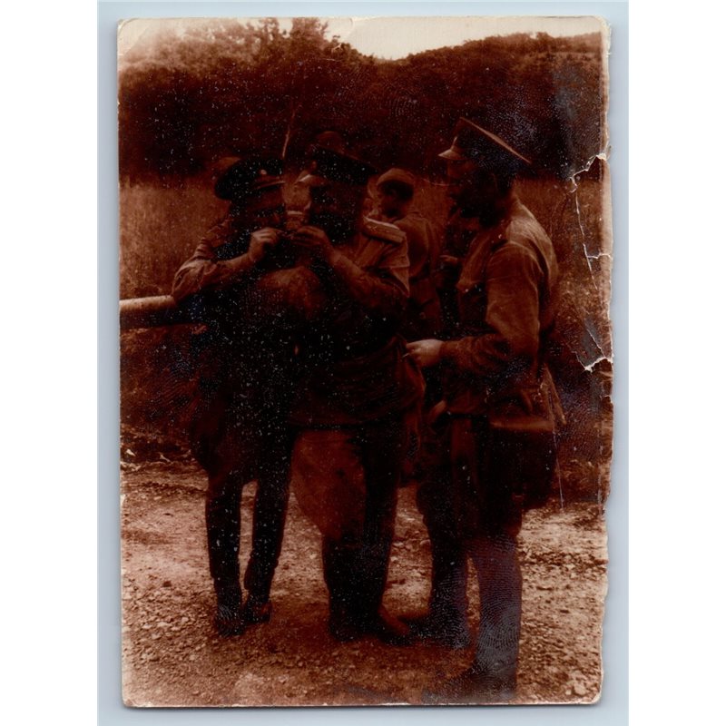 1950s SOVIET MILITARY SOLDIERS light a cigarette Gay Int Russian Soviet photo