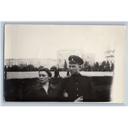 1950s SOVIET Military Man & Woman Couple Fashion Russian photo