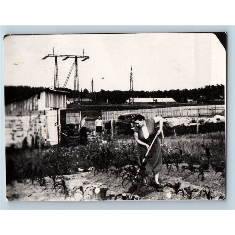 1950s SOVIET GARDENER peasant yard Car Tower Private Russian Soviet photo