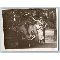1950s SOVIET MEN & WOMEN in Park Sculpture Group Russian Soviet photo
