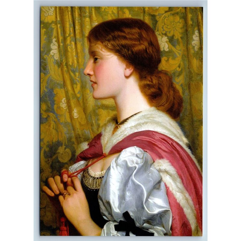 PRETTY YOUNG WOMAN Girl Profile Portrait by Perugini New Postcard