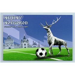FIFA FDC NOVGOROD Football World CUP Russia 2018 Deer Ball New Postcard