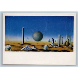 1976 You did not wait for us, Mars Sci-Fi Space Cosmos Rare Soviet USSR Postcard