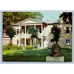 Latvia USSR  Writer Rest Home Dubulti Sculpture Garden View Old Vintage Postcard