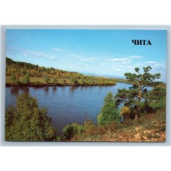 Chita Russia Ingoda River Forest Birches Water Forest Old Vintage Postcard
