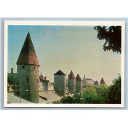 Tallin Estonia Fortification Towers City Wall Top Unique Old Vintage Postcard