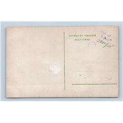 1900s LEO TOLSTOY suffering Motherland Fantasy RARE RPPC Antique Postcard