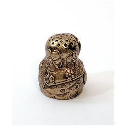 Thimble MATRYOSHKA DOLL Folk Ethnic Brass Metal Russian Souvenir Collectible