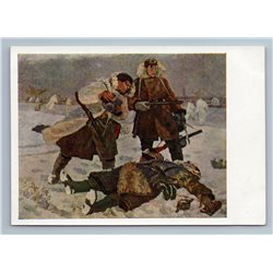 1964 WWII FOR SOVIET MOVERLAND Soldiers Death by Perelman Soviet USSR Postcard