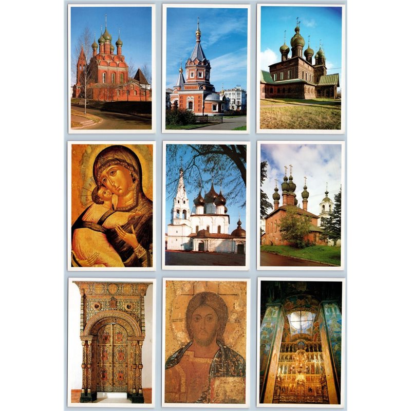 RUSSIAN ORTHODOX CHURCH Icons in YAROSLAVL Cathedral SET 18 Cards