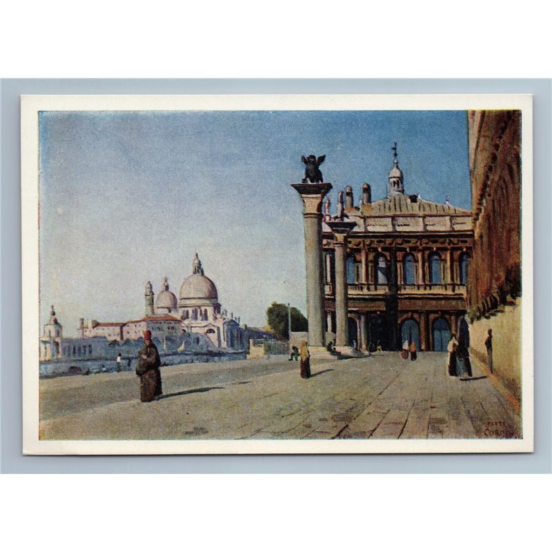1969 MORNING IN VENICE by Jean-Baptiste Camille Corot Art Vintage Postcard