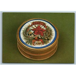 ROSTOV ENAMELS Lacquer miniature Jewelry BOX FINIFT Russia Folk Set 15 Postcards
