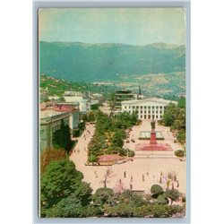 YALTA CRIMEA Lenin Square Monument Park Building City View Old Vintage Postcard