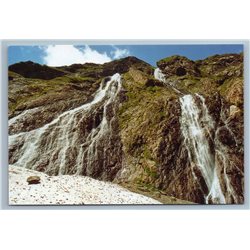 Dombay Russia Sofruju Waterfall Glacier Pure Stream Beauty Old Vintage Postcard