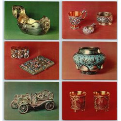 1978 Russian Antique GOLD SILVER JEWELERY Jewelcrafting Vintage SET 22 Postcards