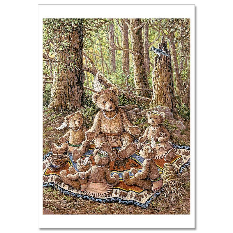 TEDDY BEAR Toy Ethnic Child ART by Janet Kruskamp Russian Modern Postcard