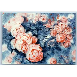 GARDEN ROSES Flowers FLORAL Plant ART New Unposted Postcard