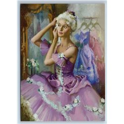 BALLERINA in the dressing room Ballet by Vostrezova New Unposted Postcard