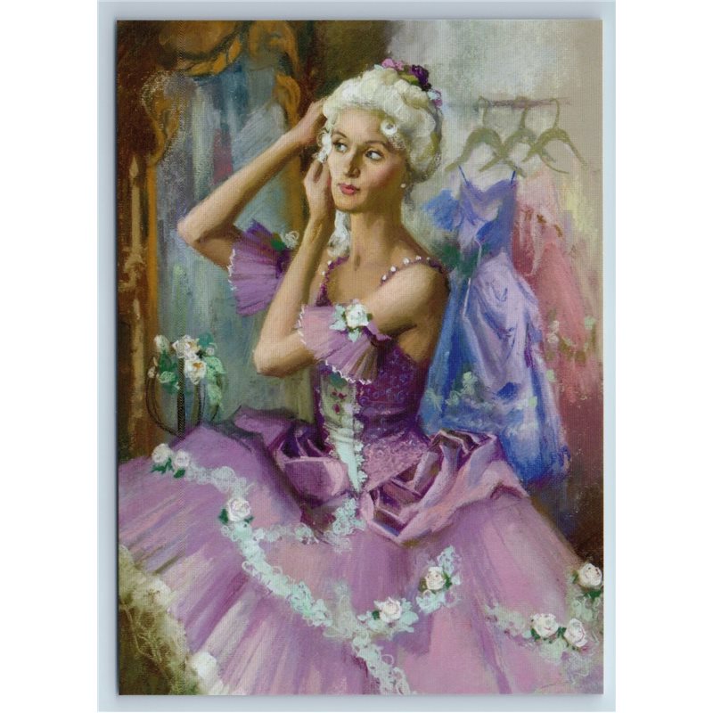 BALLERINA in the dressing room Ballet by Vostrezova New Unposted Postcard